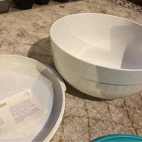 Tupperware Preludio Serving Bowl Speckled Domed Cover + Lid - Picture 4 of 9